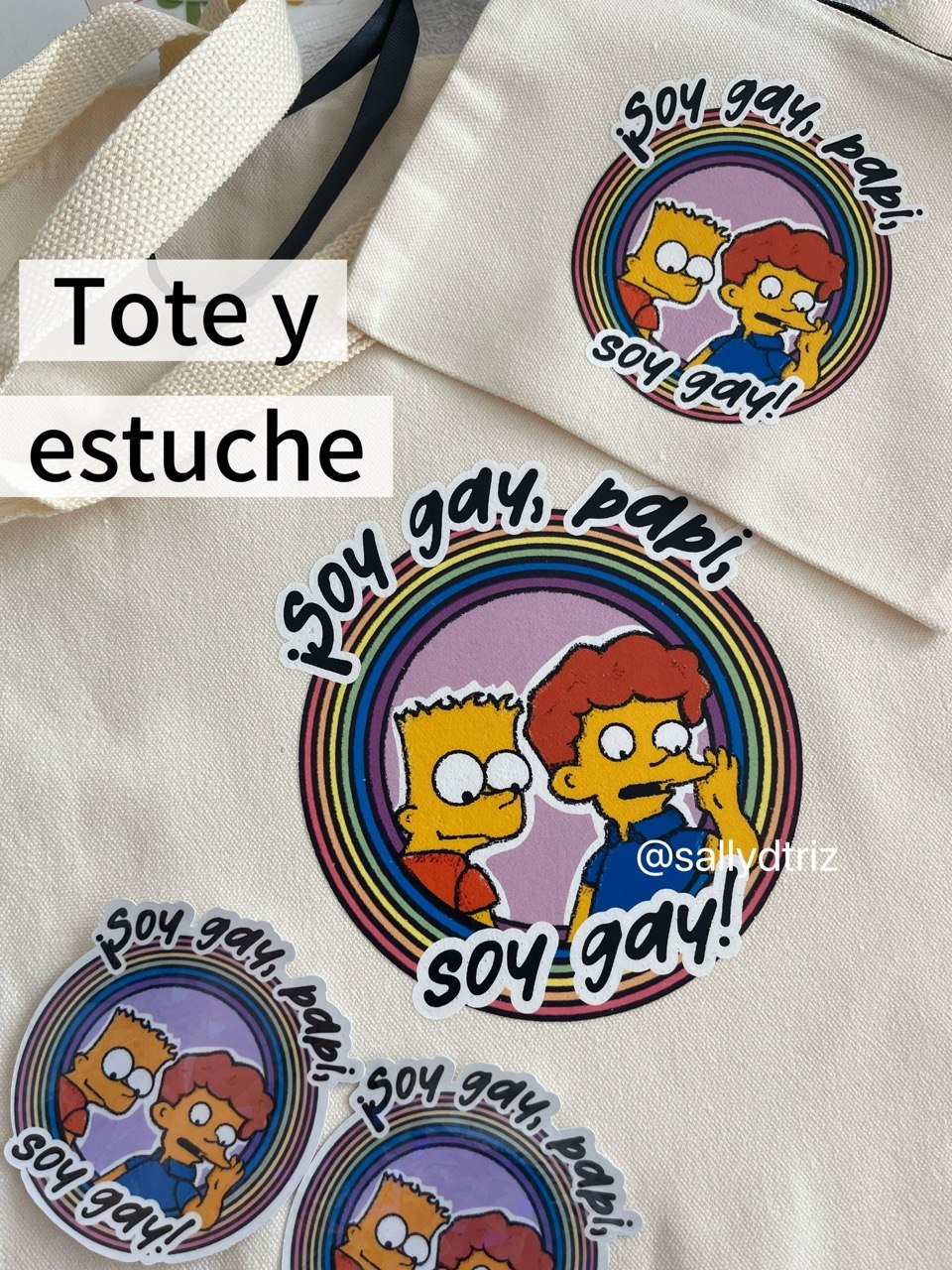 Tote Bag, estuche y pegatina de Los simpson